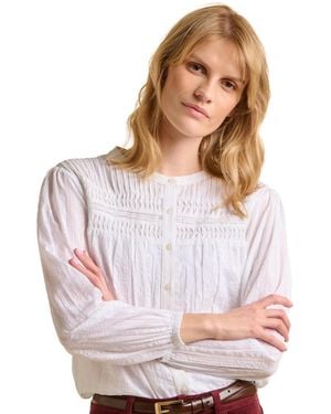 Brakeburn Angelica Long Sleeve Round Neck Shirt - White