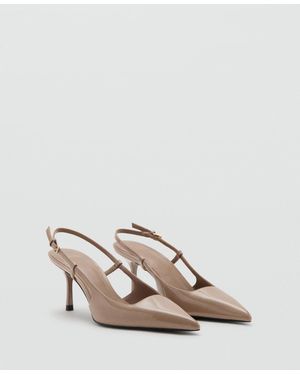 Mango Patent Heeled Shoes - Natural