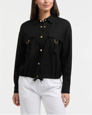 Ellen Tracy Linen-blend Safari Jacket - Black