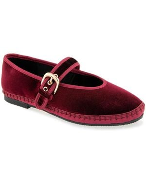 Kensie Florence Velvet Mary Jane - Red