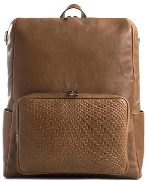 Velez Saba Top Grain Leather Mini Backpack Shoulder Bag Purse - Brown