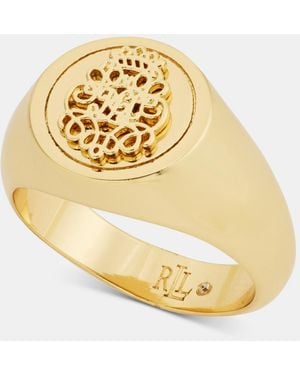 Ralph Lauren Tone Statement Coin Logo Ring - Metallic