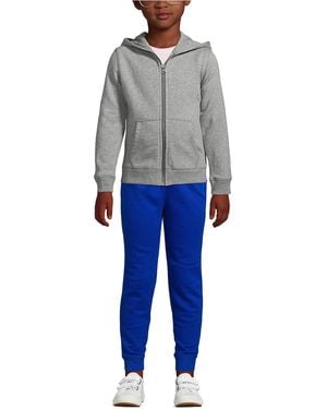 Lands' End Child School Uniform Kids Zip Front Sweatshirt - Blue