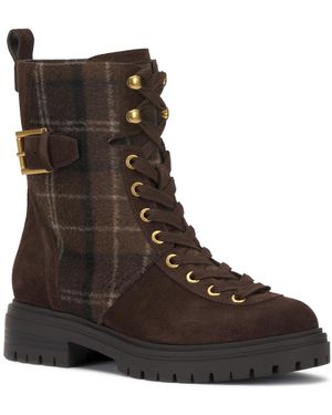 Vince Camuto Becinda Lace-up Combat Booties - Brown