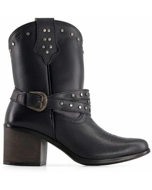 Forastero Western Leather Boots - Black