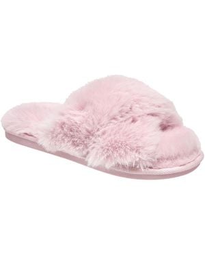 Nine West X-band Faux Fur Slippers - Pink