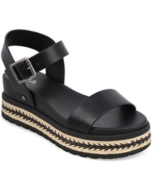 MIA Kiera Espadrille Platform Casual Sandals - Black