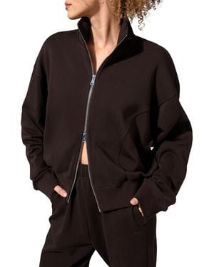 LILYSILK Silkerry Oversized Heirloom '89 Zip Stand Collar Jacket - Black