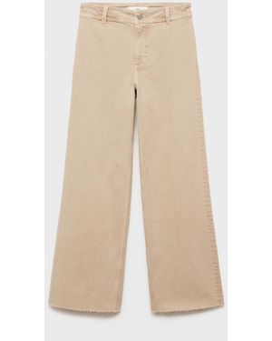 Mango Catherin Culotte High-rise Jeans - Natural