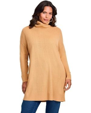 Avenue Turtleneck Tunic Sweater - Orange