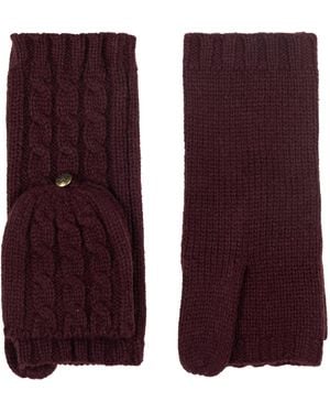 Ralph Lauren Core Cable Knit Pop Top Gloves - Purple