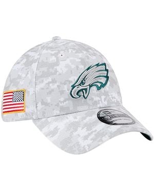 KTZ Philadelphia Eagles 2025 Salute To Service Digital Camo Fan Pack 39thirty Flex Hat - White