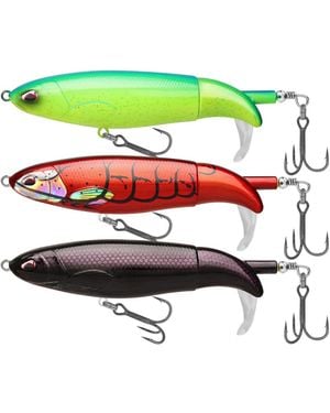 Gnuadz Top Water Plopper Fishing Lure Bkk Hooks Surface Wobble Bait - Green
