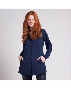 Caldwell Collection Charlotte Peplum No Iron Blouse - Blue
