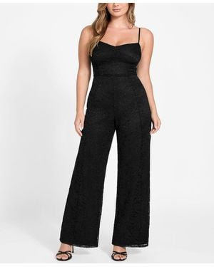 Guess Chloe Sleeveless Lace Sweetheart Neck Jumpsuit - Black