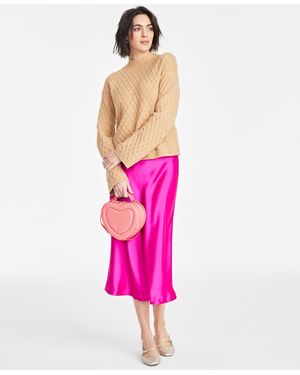 On 34th A-line Satin Midi Slip Skirt - Pink