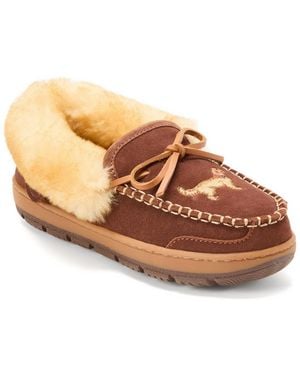Dearfoams Gladstone Genuine Shearling Moccasin - Brown
