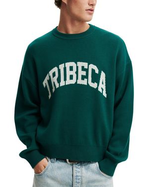 Cotton On Heritage Crew Knit Sweatshirt - Green