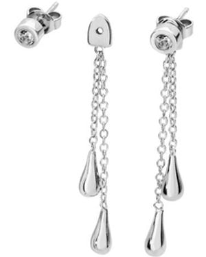 Lucy Quartermaine Removale Double Drop Earrings - White