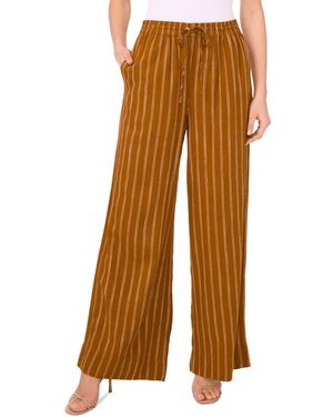 1.STATE Striped Drawstring-waist Wide Leg Pants - Brown