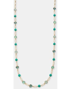 Anne Klein Gold-tone Stone Beaded Strandage Necklace - Blue