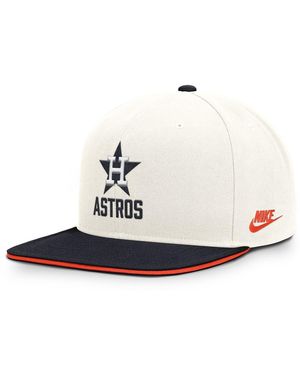 Nike Cream/navy Houston Astros Cooperstown Pro Dri-fit Snapback Hat - White