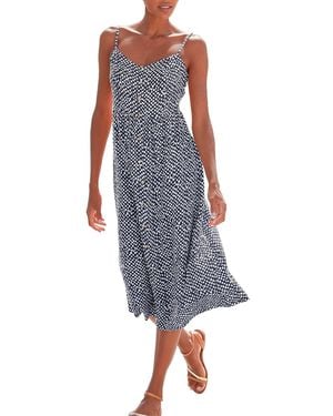 Lascana Button Up Panel Dress - Blue