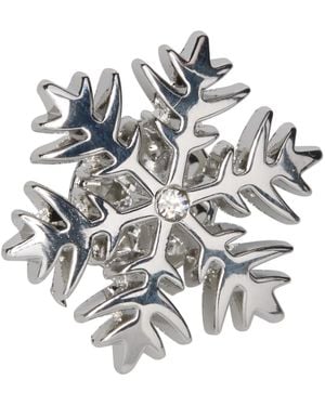 Perry Ellis Crystal -tone Snowflake Pin - White