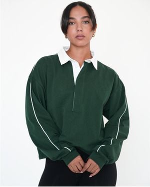 Rebody Active Rugby Piping Relaxed Polo Top - Green