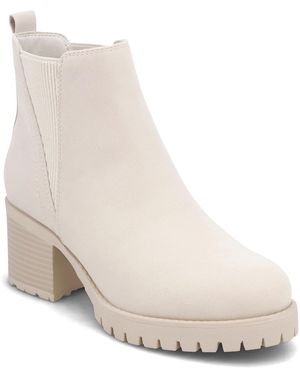 MIA Jody Lug Sole Wide-width Chelsea Booties - Natural