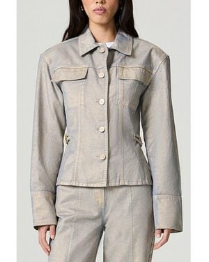 Nocturne Metallic Denim Jacket - Gray