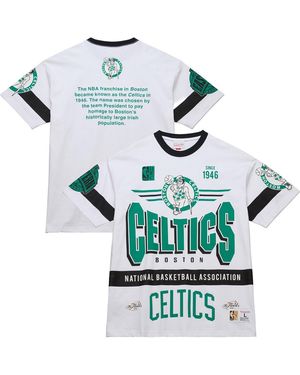 Mitchell & Ness And Boston Celtics Hardwood Classics Vintage Team Origins Premium T-shirt - Blue