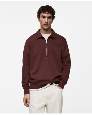Mango Regular-fit Cotton Sweatshirt - Red