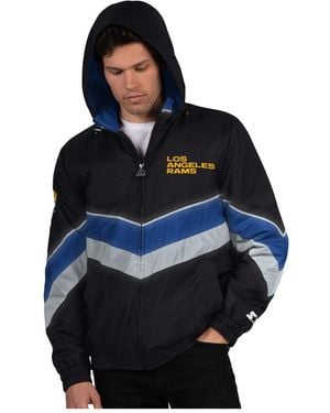 Starter Black/royal Los Angeles Rams Thursday Night Gridiron Full-zip Jacket - Blue