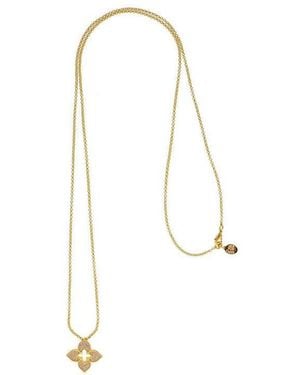 Rivka Friedman Cubic Zirconia Long Quatrefoil Pendant - Black