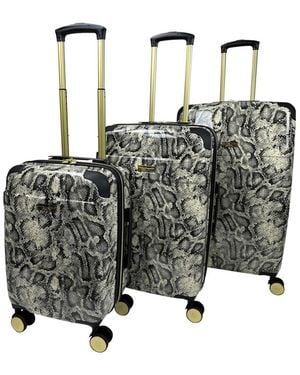 Jenni Chan Python 3-piece Hardside Spinner Set - Gray