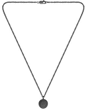 BOSS Double B Coin Ionic Plated Stainless Steel Necklace - Metallic