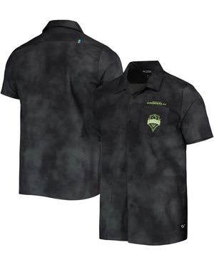 The Wild Collective Seattle Sounders Fc Abstract Cloud Button-up Shirt - Black