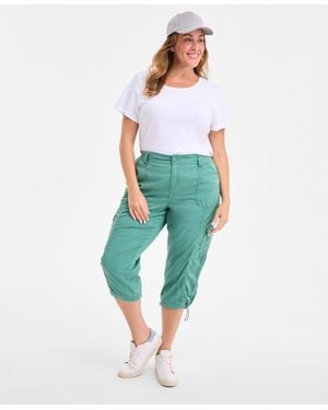 Style & Co. Plus Size Cargo Capri Pants - Blue