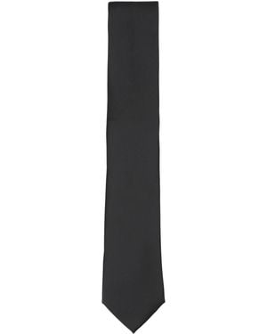 Bespoke Fashion Satin Solid Pattern Necktie - Black