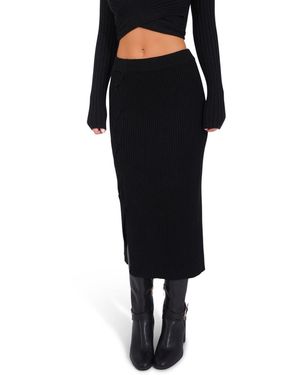 Belle & Bloom All My Life Knit Midi Skirt - Black