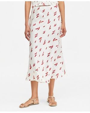 On 34th Printed Midi Slip Skirt - White