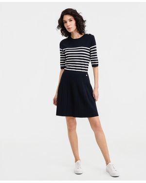 Nautica Pleated Sweater Skirt - Blue