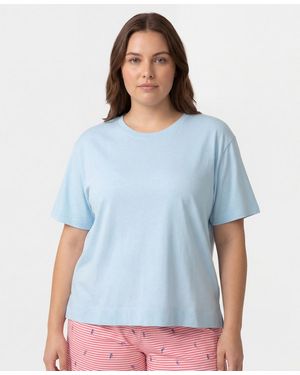 Hue Plus Size Short-sleeve Candied Boxy Sleep T-shirt - Blue