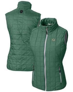 Cutter & Buck Bay Packers Rainier Primaloft Eco Insulated Full-zip Puffer Vest - Green