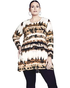 Avenue Plus Size Leisure Button Tunic - White