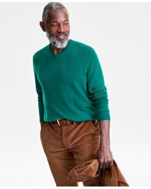 Club Room 100% Cashmere V-neck Sweater - Blue