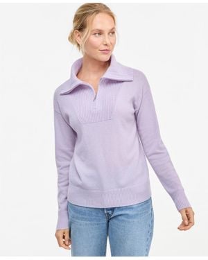Charter Club 100% Cashmere Quarter-zip Sweater - Purple