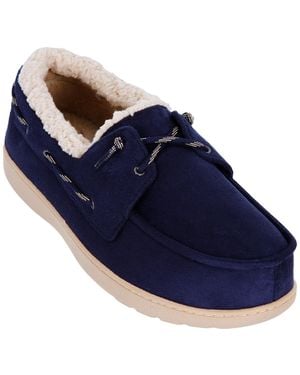 Isotoner Boater Moccasin Slippers - Blue