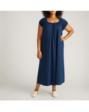 UNIVERSAL STANDARD Plus Size Lilian Long Sleep Dress - Blue